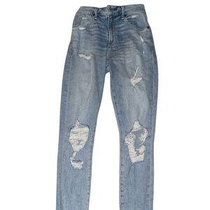 Abercrombie & Fitch Light Blue Distressed Skinny Jeans
